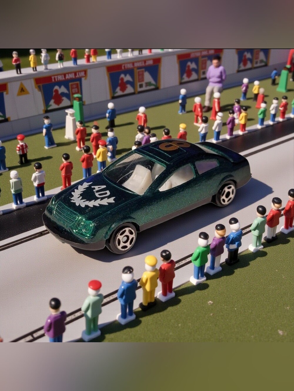 Sun Toys Mercedes-Benz CLK Model # 9811000 Green / White AD #8 Die-Cast 1:64 Car
